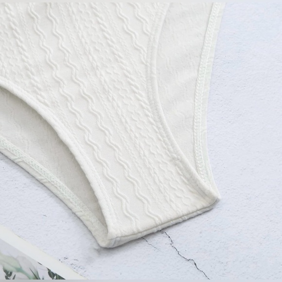 V Cut High Waisted Bikini Ribbed V-Wired Cami Two Pieces Swimsuit NWOT - Picture 7 of 10